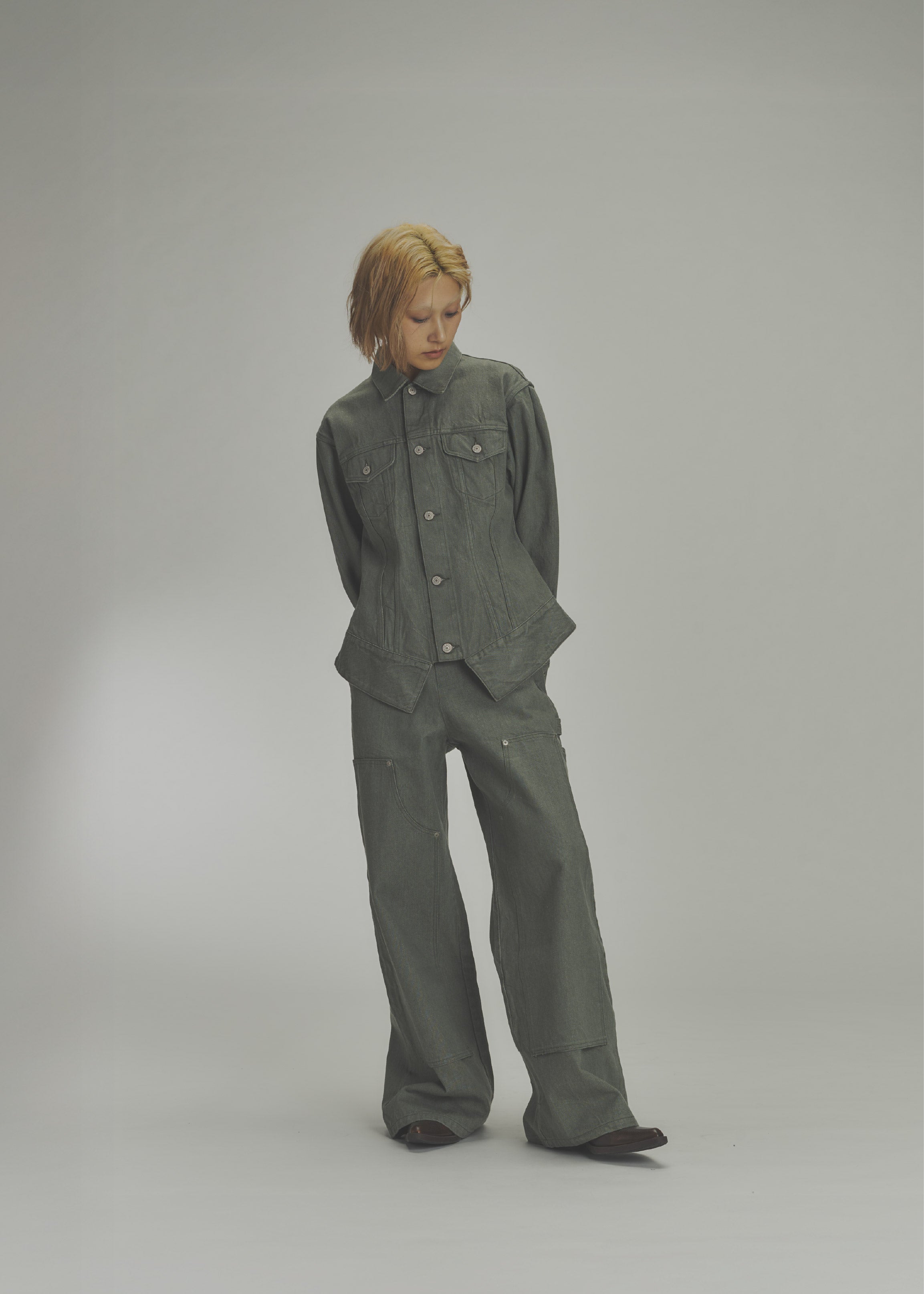 "SULPHUR ROPE DYEING  SCULPTURE DENIM JACKET"