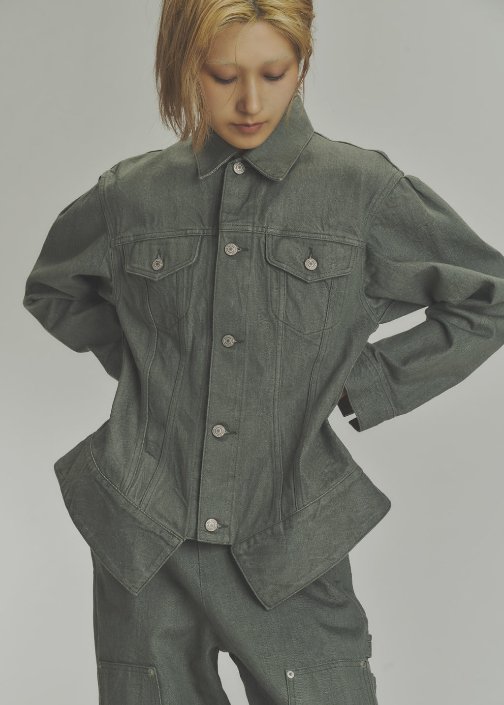 "SULPHUR ROPE DYEING  SCULPTURE DENIM JACKET"
