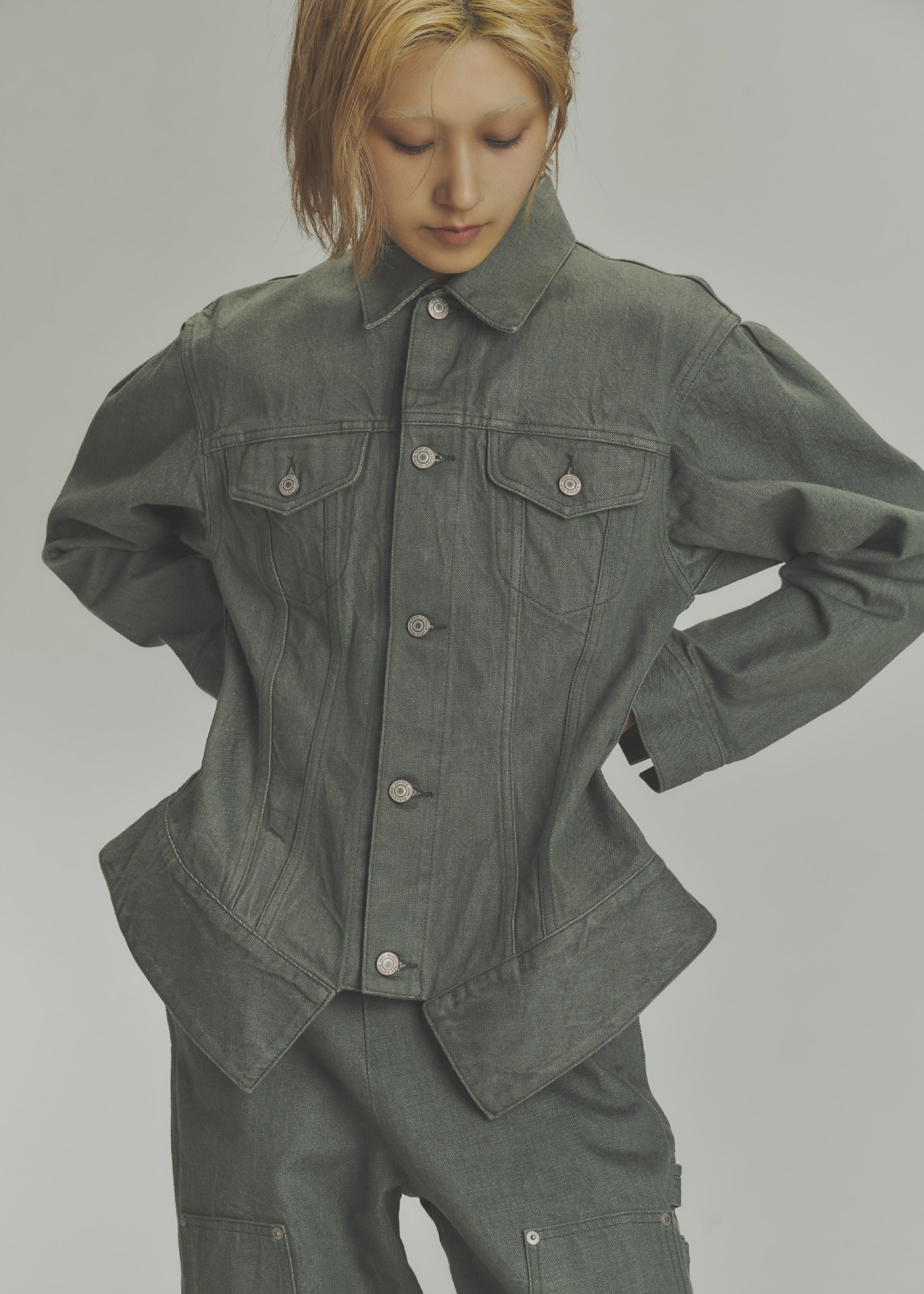 "SULPHUR ROPE DYEING  SCULPTURE DENIM JACKET"