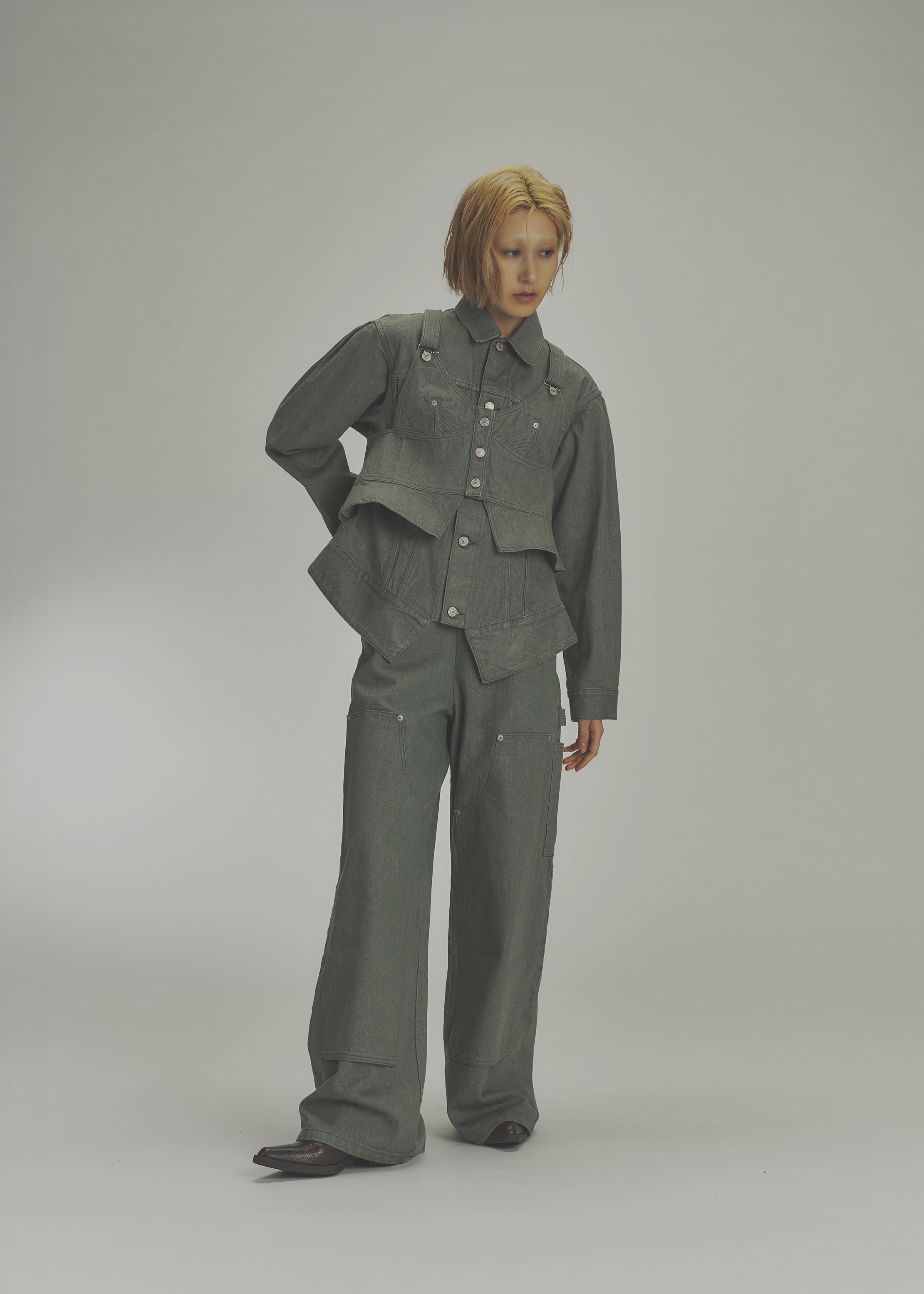 "SULPHUR ROPE DYEING BUSTIER"