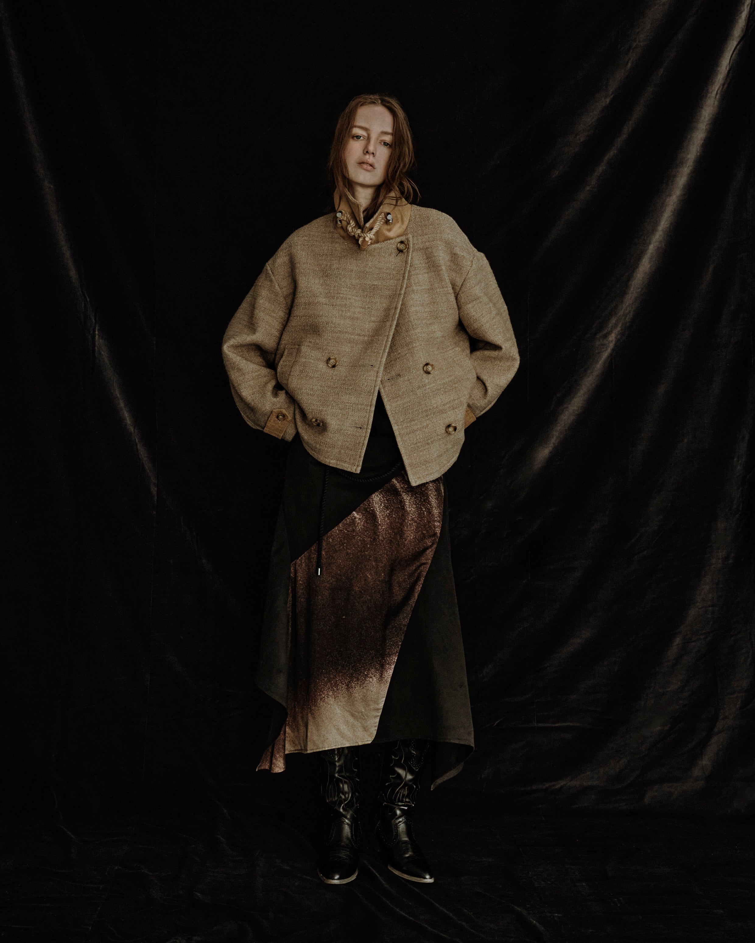 "THOUSAND TWEED DOUBLE COAT"