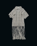 【27S/S PRE ODER】"LINEN OPENWORK FRINGE KNIT SHIRT"