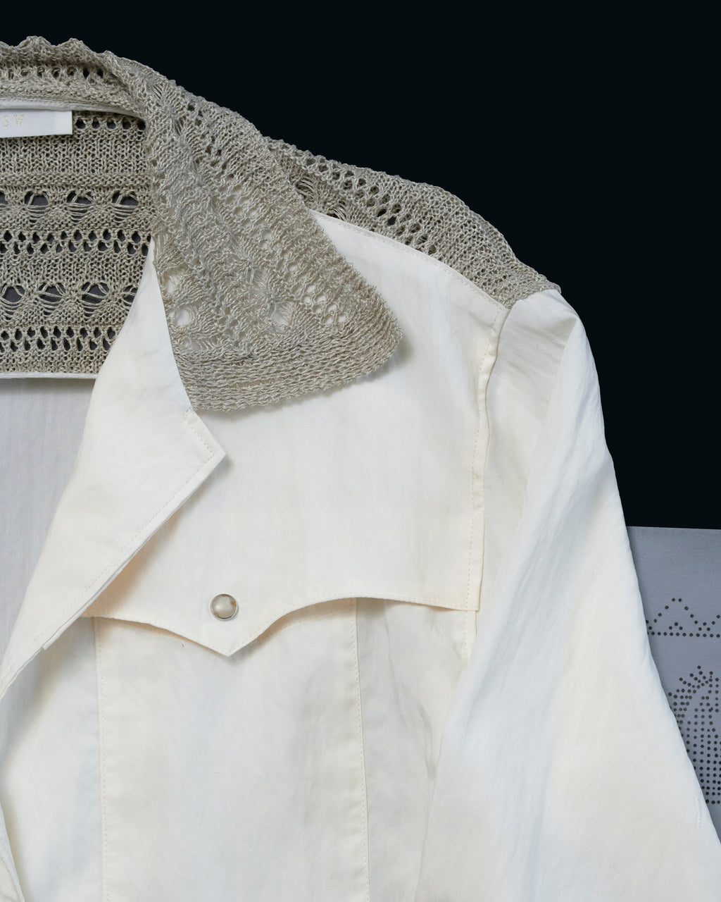 【27S/S PRE ODER】"LINEN OPENWORK KNIT DOKKING WESTERN SHIRT"