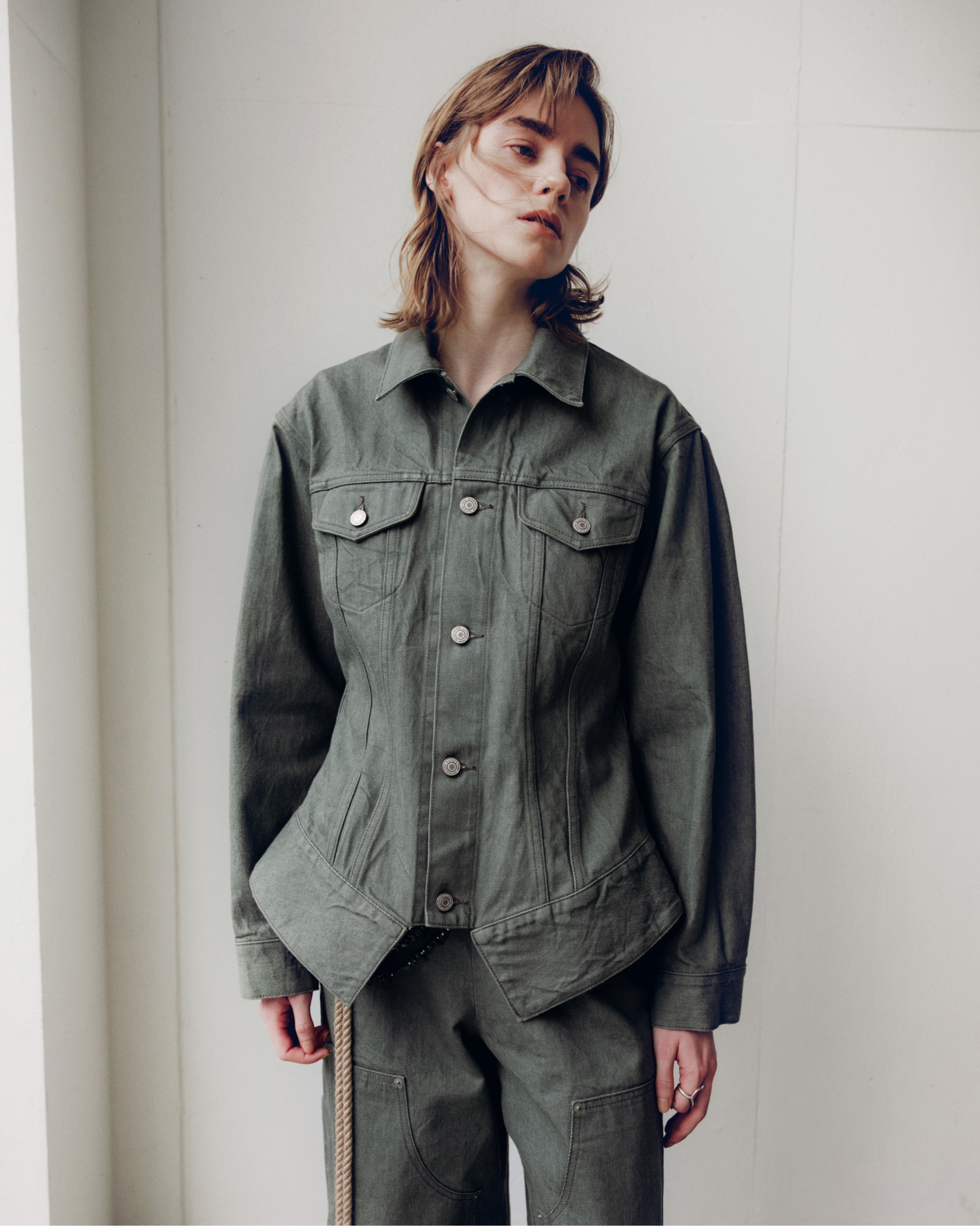 "SULPHUR ROPE DYEING  SCULPTURE DENIM JACKET"